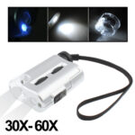 Microscopio de bolsillo 30X-60X con 2 luces LED / luz detectora de dinero - Imagen 2