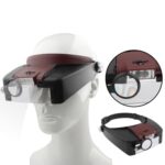 Lupa estilo diadema 1,5X / 3X / 8,5X / 10X con 2 luces LED, MG81007-A(Brown)