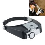 Lupa estilo diadema 1,5X / 3X / 8,5X / 10X con 2 luces LED, MG81007-A(Grey)