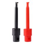 1 par de pinzas de sonda de prueba tipo gancho negro y rojo de 56 mm (tamaño grande) - Imagen 2