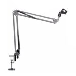 NB-35 Soporte de clip de soporte de brazo de suspensión de micrófono de grabación de montaje de mesa ajustable, Para grabación de estudio, transmisión en vivo, show en vivo, KTV, etc. (negro)