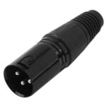 Adaptador de conector de micrófono de enchufe macho XLR de 3 pines (negro)