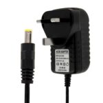 Enchufe del Reino Unido AC 100-240V a DC 6V 2A Adaptador de corriente, puntas: 5,5 x 2,1 mm, longitud del cable: aproximadamente 1,2 m (negro)
