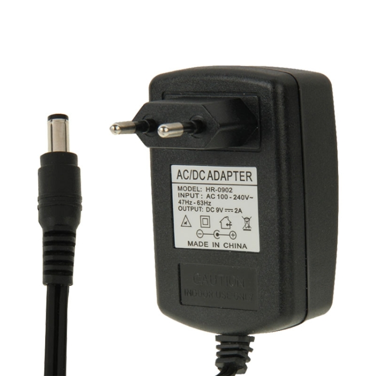 S-TC-5009.jpg Enchufe europeo de alta calidad AC 100-240V a DC 9V 2A Adaptador de corriente, puntas: 5,5 x 2,1 mm, longitud del cable: 1 m - Imagen 1