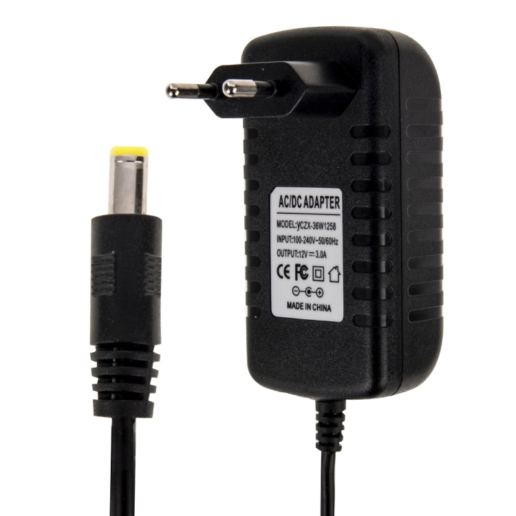 S-TC-6000B.jpg Adaptador de corriente CA 100-240 V a CC 12 V 3 A, puntas: 5,5 x 2,1 mm, longitud del cable: aproximadamente 1,2 m, EU Plug DC 12V 3A - Imagen 1