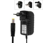 Enchufe europeo 4 en 1 + enchufe estadounidense + enchufe británico + enchufe australiano Adaptador de corriente CA 100-240 V a CC 12 V 3 A, puntas: 5,5 x 2,1 mm, longitud del cable: aproximadamente 1,2 m, EU+US+UK+AU Plug