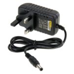 Enchufe del Reino Unido AC 100-240V a DC 12V 1A Adaptador de corriente, puntas: 5,5 x 2,1 mm, longitud del cable: aproximadamente 90 cm (negro) - Imagen 2