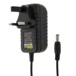 Enchufe del Reino Unido AC 100-240V a DC 12V 1A Adaptador de corriente, puntas: 5,5 x 2,1 mm, longitud del cable: aproximadamente 90 cm (negro) - Imagen 3