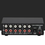 B055 Mezclador estéreo activo de 5 canales Mezclador multicanal con ajuste de volumen independiente y salida de alimentación USB de 5 V y monitoreo de auriculares, enchufe de EE. UU. - Imagen 3