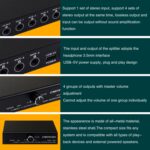 1 en 4 fuera Divisor de la señal de audio Distribuir dispositivo, no consumo, salida de interfaz de 3.5 mm - Imagen 3