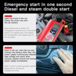 Ai8 portátil multifuncional pantalla LCD fuente de alimentación de emergencia 12V bomba de aire de arranque de coche - Imagen 4