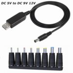 DC 5V a DC 9V 12V Cable convertidor de aumento de voltaje USB con 1A Cable de regulador de potencia de transformador de aumento de voltaje con pantalla LED