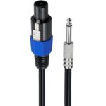 JUNSUNMAY Speakon macho a 6,35 mm macho Cable adaptador de altavoz de audio con cierre a presión, 25FT - Imagen 2