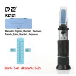 RZ121 Refractómetro de alcohol Uva Vino Azúcar contenido 0 ~ 25% Concentración de alcohol 0 ~ 40% BRIX TESTER METER ATC Herramienta de mano - Imagen 2