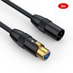 JUNSUNCAMA XLR macho a hembra Cable de micrófono Cable de audio de 3 pines Cable blindado equilibrado, 3m