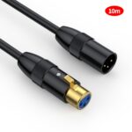 JUNSUNCAMA XLR macho a hembra Cable de micrófono Cable de audio de 3 pines Cable blindado equilibrado, 10m