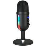 Micrófono de condensador cardioide de escritorio profesional MU2000 con luz RGB