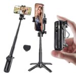 Jmary MT-18 Extendable Phone Holder Wireless Control Mini Phone Selfie Stick Tripod, MT-18 (Black)