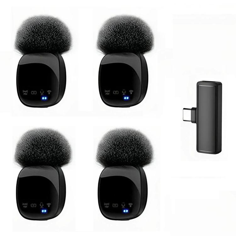 SYA0031875.jpg Sistema de micrófono de solapa inalámbrico 4 en 1 con reducción de ruido y transmisión UHF para iPhone y Android - Imagen 1