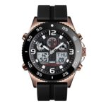 SKMEI 1538 Reloj electrónico deportivo informal para hombre con correa de acero y esfera grande multifunción