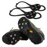 1 par de cubiertas de zapatos antideslizantes para exteriores de garra de hielo de 5 dientes de goma con forma de calabaza