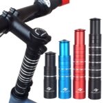 FMFXTR Manillar de bicicleta de montaña Aumento de altura de aleación de aluminio, 11.4cm Blue - Imagen 2