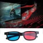 10 Uds gafas 3D marco negro universal rojo azul cian anaglifo gafas 3D 0,2 mm para DVD de juegos de películas