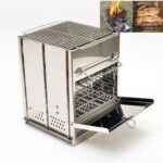 Estufa de barbacoa plegable de acero inoxidable portátil Parrilla de barbacoa de carbón Estufa de leña para acampar al aire libre