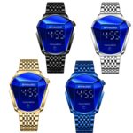 BINBOND Locomotive Concept Reloj con correa de acero con pantalla táctil Reloj con tecnología negra en vivo para hombres, Touch Screen White Steel Blue - Imagen 2