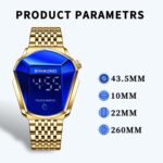 BINBOND Locomotive Concept Reloj con correa de acero con pantalla táctil Reloj con tecnología negra en vivo para hombres, Touch Screen White Steel Blue - Imagen 3