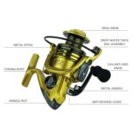 Carrete de pesca de cabeza de metal con brazo oscilante de metal completo, YUMOSHI XF1000 - Imagen 3