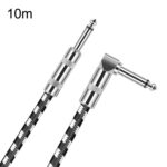 1 cabezal recto + 1 cabezal acodado Cable de guitarra de 6,35mm núcleo de cobre sin oxígeno TS Cable grande de dos núcleos, 10m