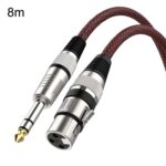 Red roja y negra TRS 6,35mm macho a Caron micrófono hembra Cable de equilibrio XLR, 8m