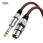 Red roja y negra TRS 6,35mm macho a Caron micrófono hembra Cable de equilibrio XLR, 10m