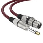 Red roja y negra TRS 6,35mm macho a Caron micrófono hembra Cable de equilibrio XLR, 10m - Imagen 2