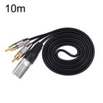 Cable de audio estéreo con conector macho XLR macho a 2 RCA, longitud:, 10m