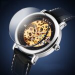 SKMEI 9229 Reloj mecánico esqueleto automático para hombre Reloj de estudiante con fondo completo - Imagen 3