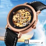 SKMEI 9229 Reloj mecánico esqueleto automático para hombre Reloj de estudiante con fondo completo - Imagen 4