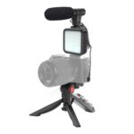 KIT-01LM 3 en 1 Grabación de vídeo Luz LED Trípode portátil Micrófono en vivo, USB Charging Model