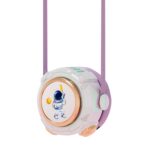 MD666-3 Mini ventilador portátil sin aspas para colgar en el cuello, cápsula espacial de dibujos animados, Hanging Neck Fan (Purple)