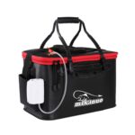 Cubo de pesca plegable multifuncional engrosado, caja para peces vivos, 45 cm (with Handle and Side Pocket)