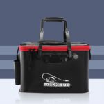 Cubo de pesca plegable multifuncional engrosado, caja para peces vivos, 50 cm (with Handle and Side Pocket) - Imagen 2