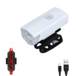 Equipo de ciclismo con iluminación de faros delanteros con carga USB para bicicleta, 2255 Light+928 Red Taillight (White) - Imagen 2