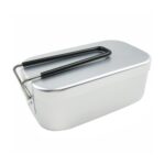 Fiambrera para acampar para viajes al aire libre, fiambrera de aluminio plegable portátil, fiambrera Retro pequeña, Small Regular Lunch Box