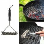 Cepillos de limpieza de cerdas de alambre de acero inoxidable con cepillo para barbacoa de 12 pulgadas con mango - Imagen 2