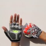 Guantes antideslizantes que absorben los golpes para ciclismo, guantes de medio dedo para entrenamiento de levantamiento de pesas y Fitness, L - Imagen 2