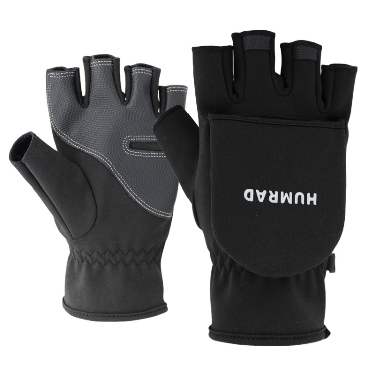 TBD048889901A.jpg HUMRAO Guantes cálidos con cubierta abatible de medio dedo de invierno para deportes al aire libre esquí y ciclismo, L, XL - Imagen 1