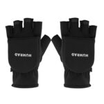 HUMRAO Guantes cálidos con cubierta abatible de medio dedo de invierno para deportes al aire libre esquí y ciclismo, L, XL - Imagen 2