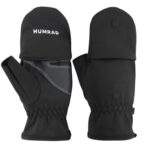 HUMRAO Guantes cálidos con cubierta abatible de medio dedo de invierno para deportes al aire libre esquí y ciclismo, L, XL - Imagen 3