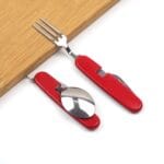 Vajilla para exteriores Cuchara / Tenedor / Cuchillo / Abridor de botellas de acero inoxidable Juego de cubiertos plegables multifuncionales 4 en 1 - Imagen 2